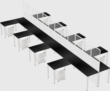 Shared l-shape cubicle