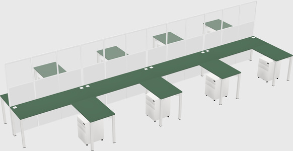 Shared l-shape cubicle