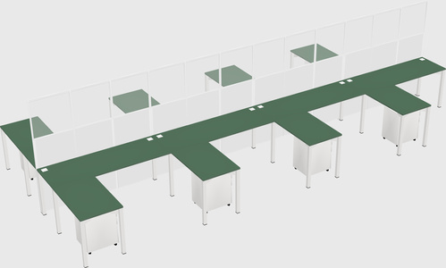 Shared l-shape cubicle