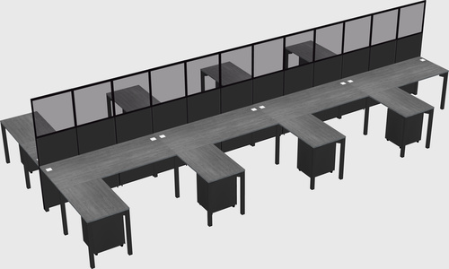 Shared l-shape cubicle