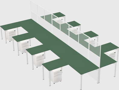 Shared l-shape cubicle