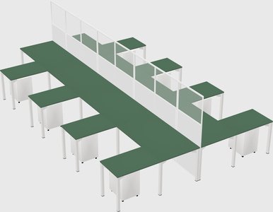 Shared l-shape cubicle