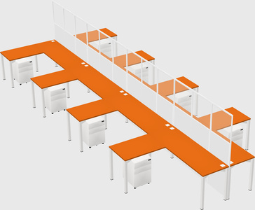 Shared l-shape cubicle