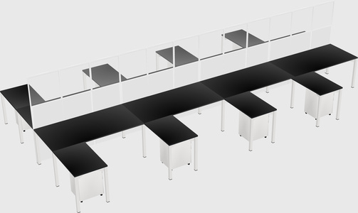 Shared l-shape cubicle