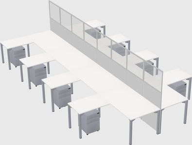 Shared l-shape cubicle