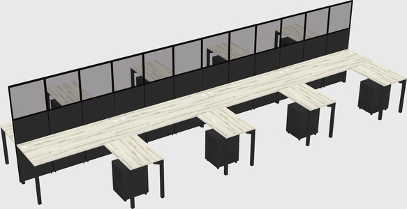 Shared l-shape cubicle