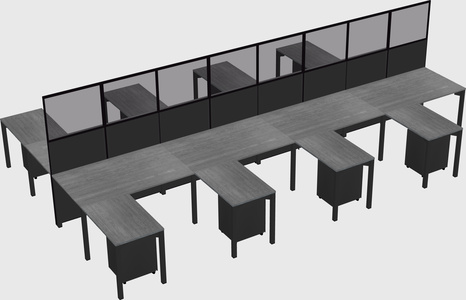 Shared l-shape cubicle