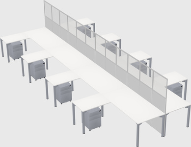 Shared l-shape cubicle