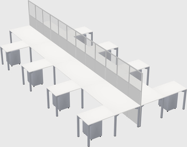 Shared l-shape cubicle