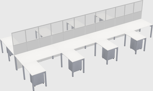Shared l-shape cubicle