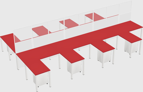 Shared l-shape cubicle