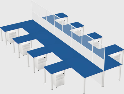 Shared l-shape cubicle