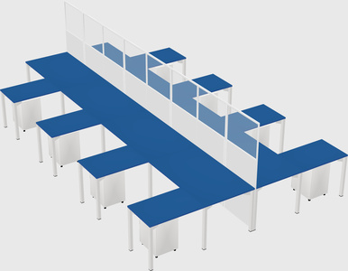Shared l-shape cubicle