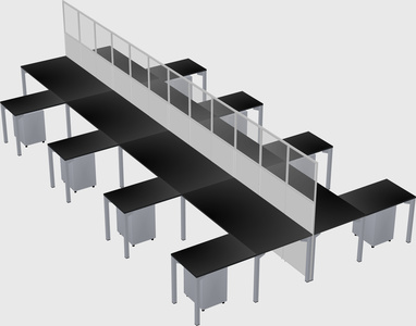 Shared l-shape cubicle