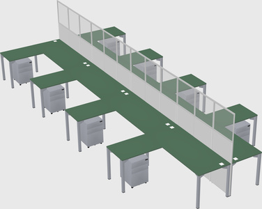Shared l-shape cubicle