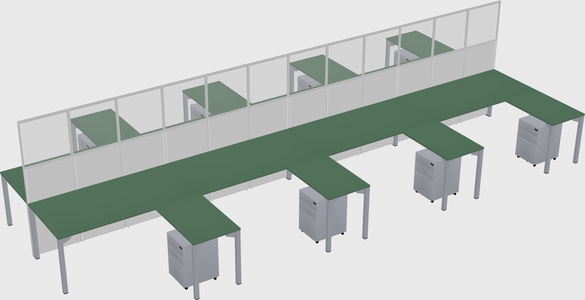 Shared l-shape cubicle