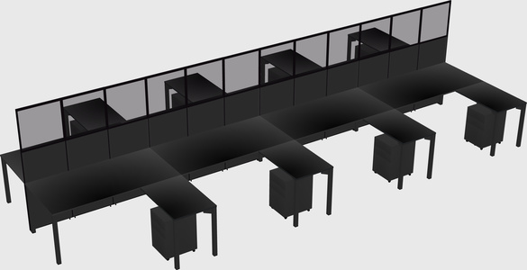 Shared l-shape cubicle