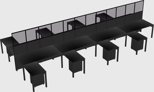 Shared l-shape cubicle