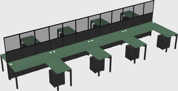 Shared l-shape cubicle