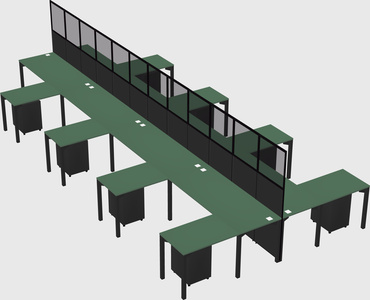 Shared l-shape cubicle
