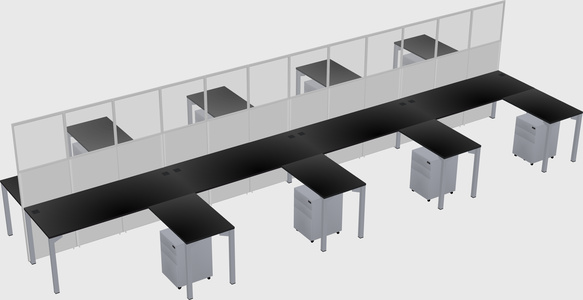 Shared l-shape cubicle