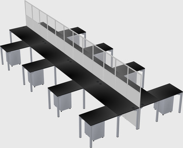 Shared l-shape cubicle