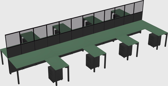Shared l-shape cubicle