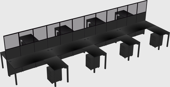 Shared l-shape cubicle
