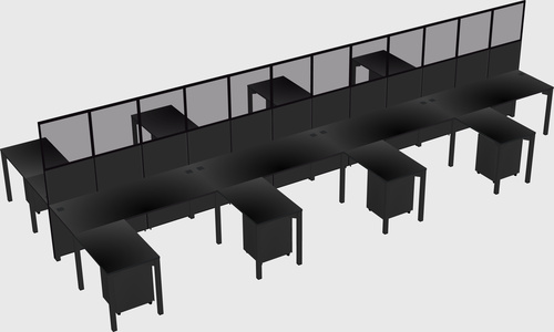 Shared l-shape cubicle
