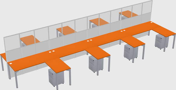Shared l-shape cubicle