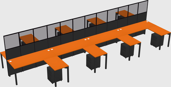 Shared l-shape cubicle