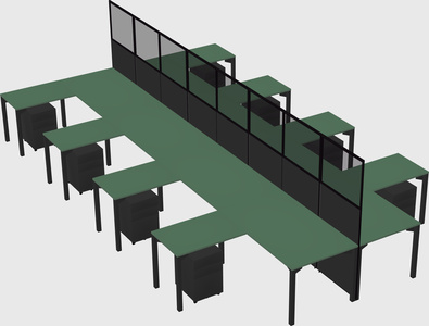 Shared l-shape cubicle