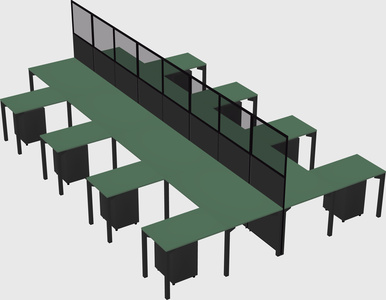 Shared l-shape cubicle