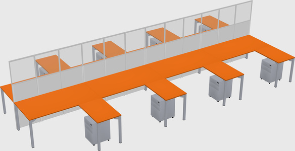 Shared l-shape cubicle