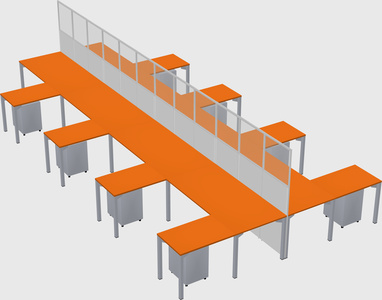 Shared l-shape cubicle