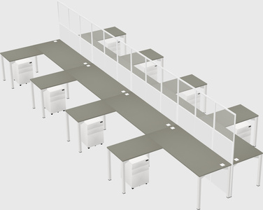 Shared l-shape cubicle