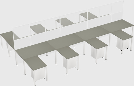 Shared l-shape cubicle