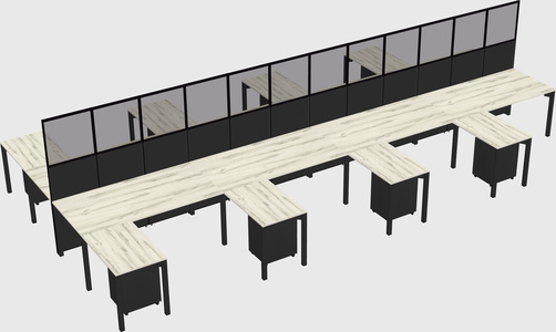 Shared l-shape cubicle