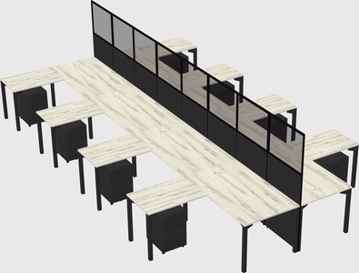 Shared l-shape cubicle
