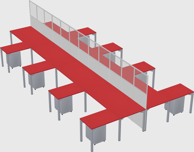 Shared l-shape cubicle