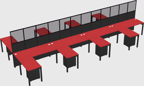 Shared l-shape cubicle