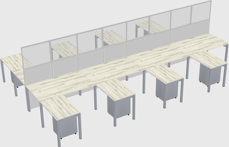 Shared l-shape cubicle