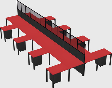 Shared l-shape cubicle