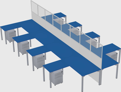 Shared l-shape cubicle