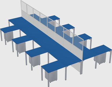 Shared l-shape cubicle