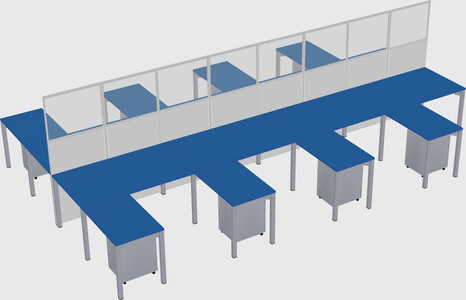 Shared l-shape cubicle