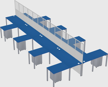 Shared l-shape cubicle