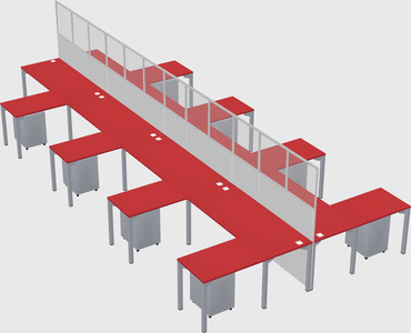 Shared l-shape cubicle
