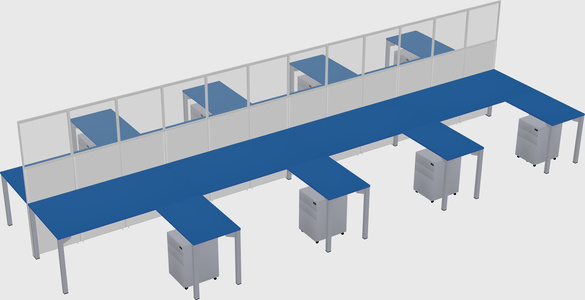 Shared l-shape cubicle