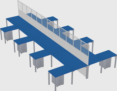 Shared l-shape cubicle